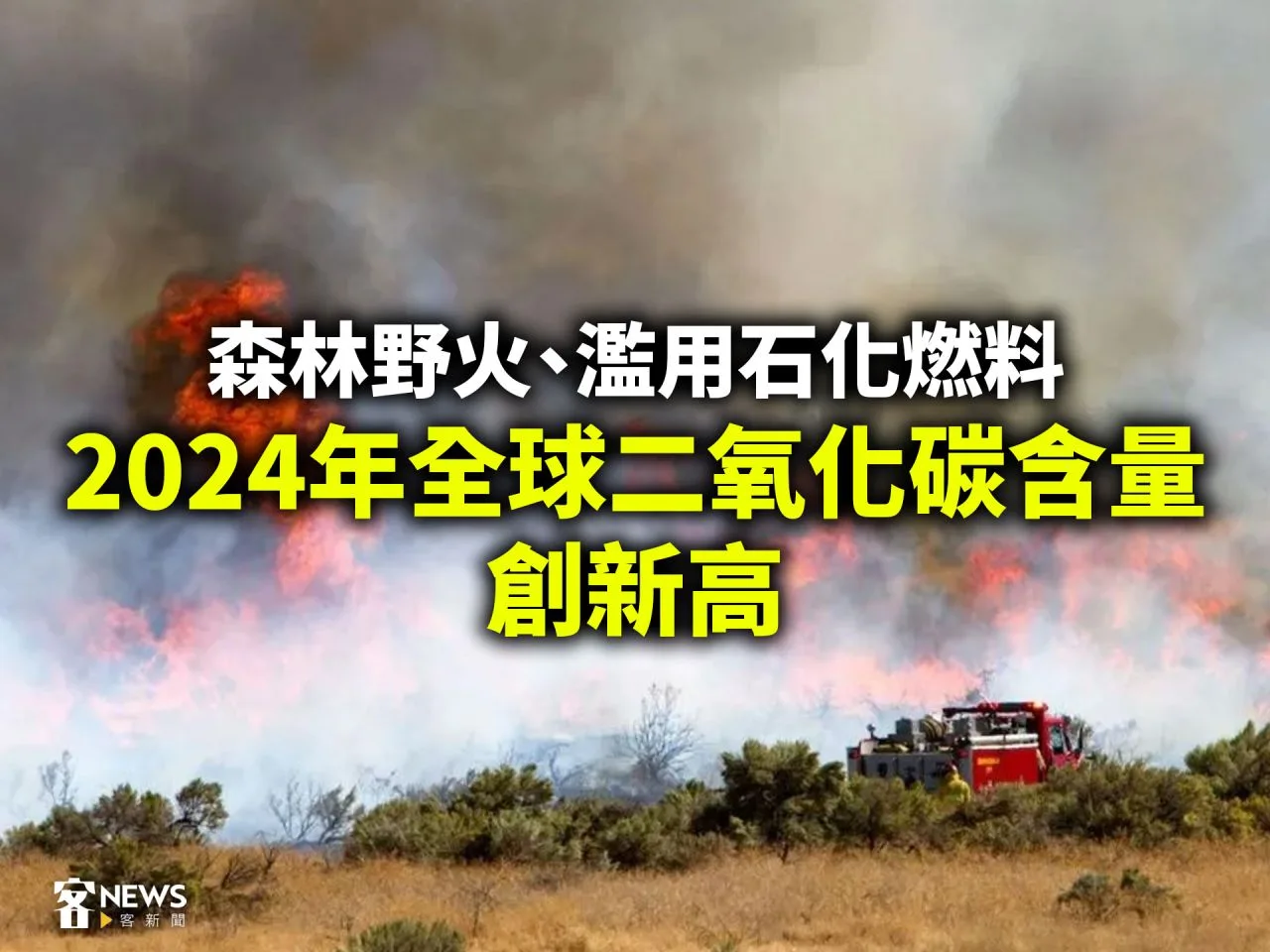 森林野火、濫用石化燃料　2024年全球二氧化碳含量創新高