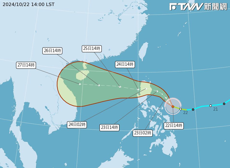 周三至周五離台最近！輕颱潭美「路徑大致確定」　專家籲東北部防大雨