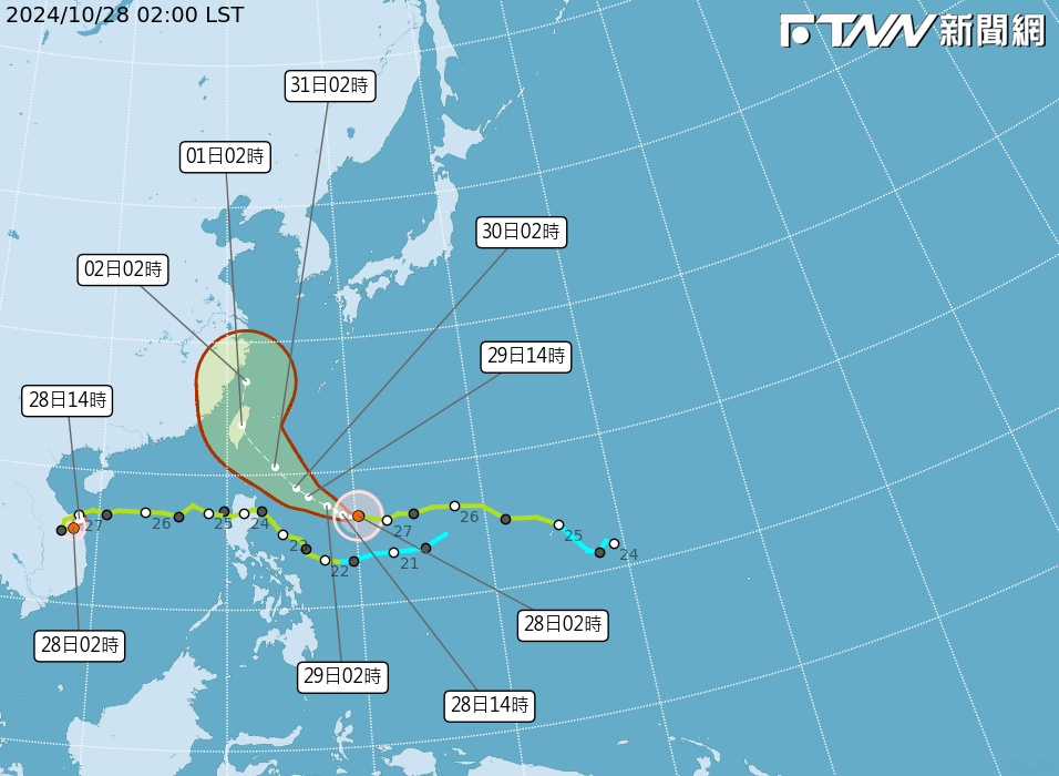 最快明發布海警！康芮登陸「這2天」影響最大　北、東部先做防颱準備