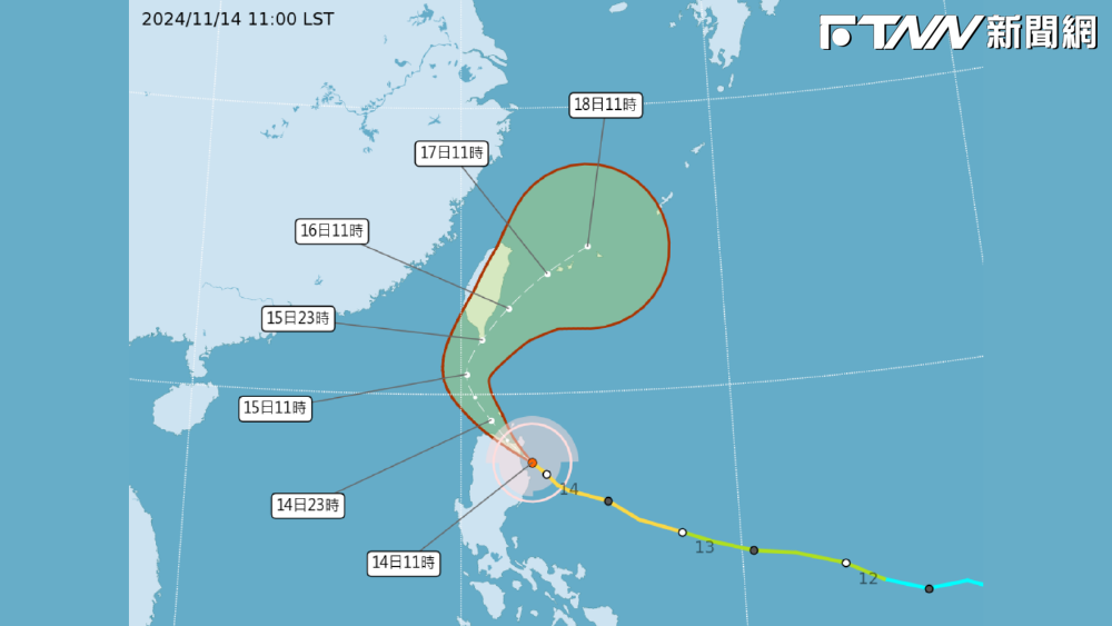 中颱天兔衝擊台灣！「2關鍵路徑」曝光　最快今17:30發布陸警