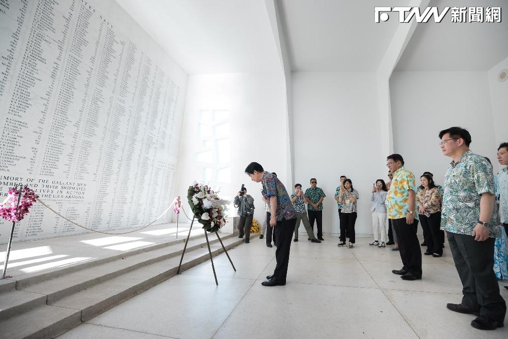 賴清德以「中華民國台灣總統」向夏威夷珍珠港陣亡將士致敬