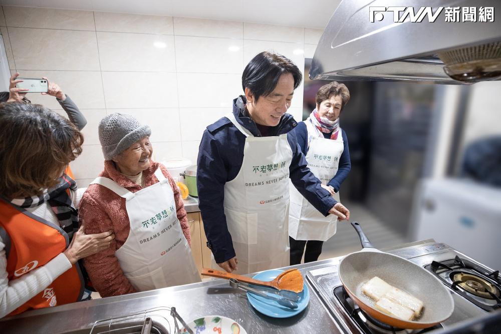 總統級好彩頭！賴清德與「獨居阿嬤、不老騎士、不老棒球員」圍爐親自下廚