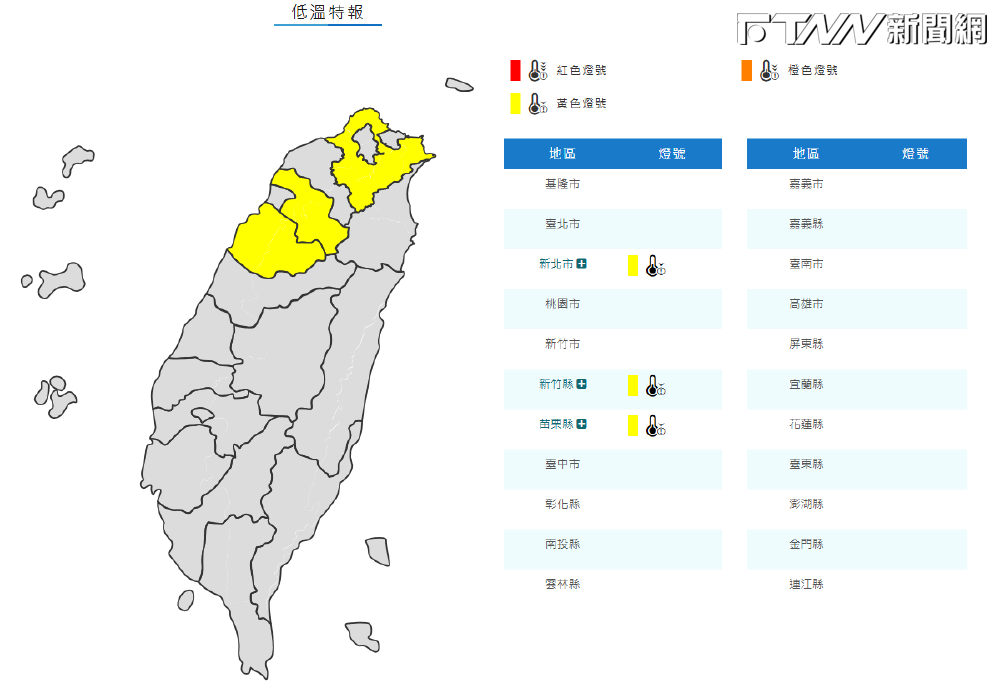 注意保暖！大陸冷氣團今南下　3縣市發布低溫特報