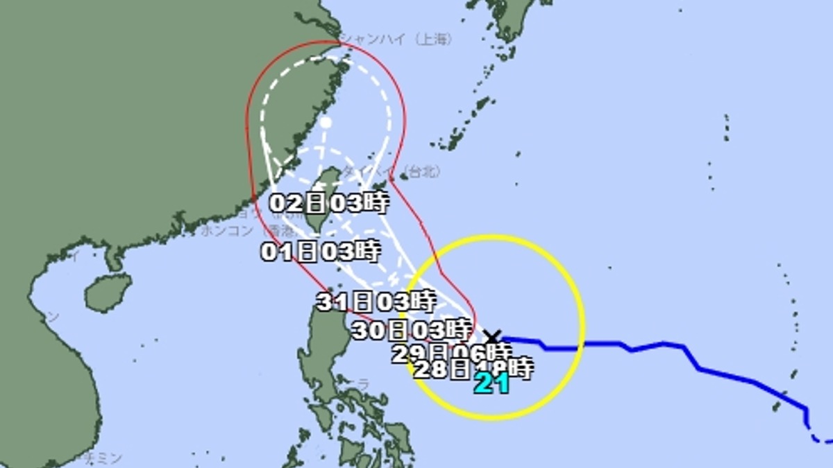 康芮進逼 日氣象廳預測11/1「從花東登陸」貫穿台灣