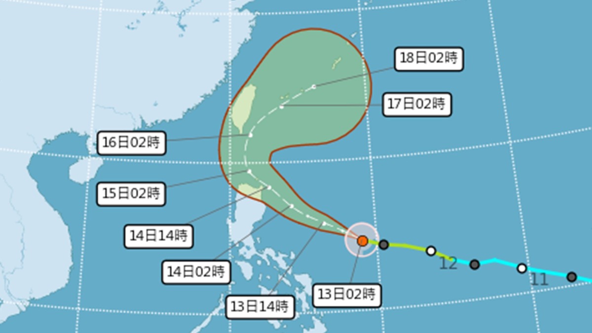 天兔颱風「各國路徑一致」降雨範圍曝光