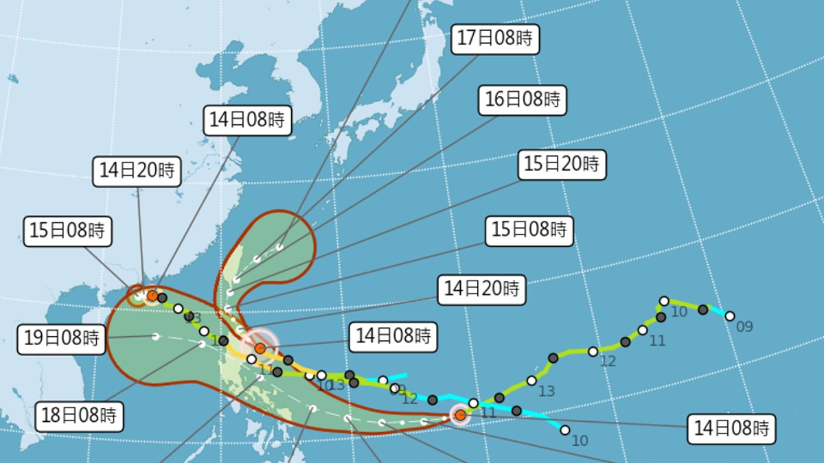 天兔達強度巔峰！全台「風雨時間表」曝 1變數恐登陸