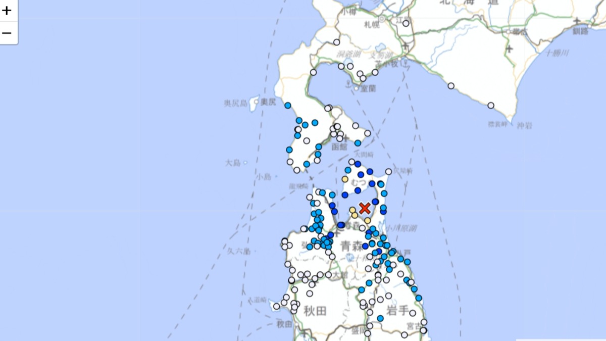 新／罕見震央！日本「陸奧灣」發生規模5.1極淺地震