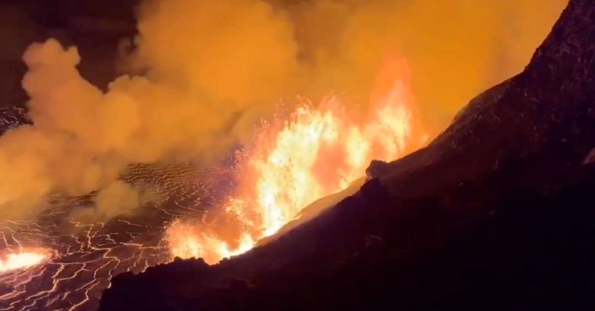 夏威夷第二大火山岩漿狂噴 煙柱直竄畫面曝