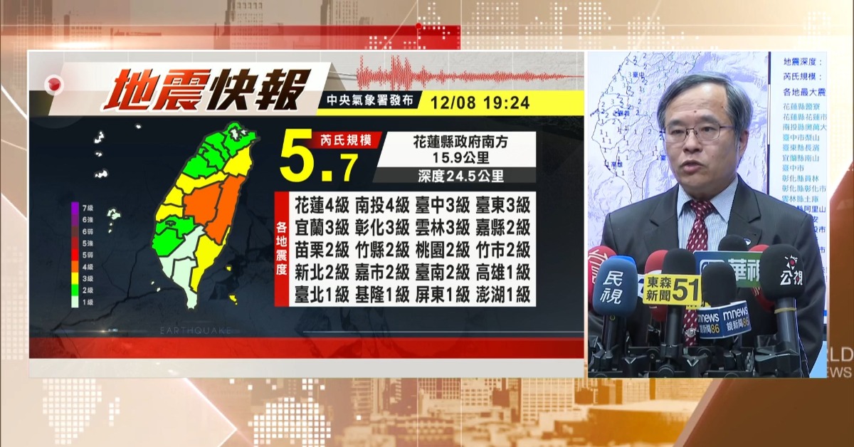 快訊／花蓮近海地震！專家分析：小心規模5以上餘震