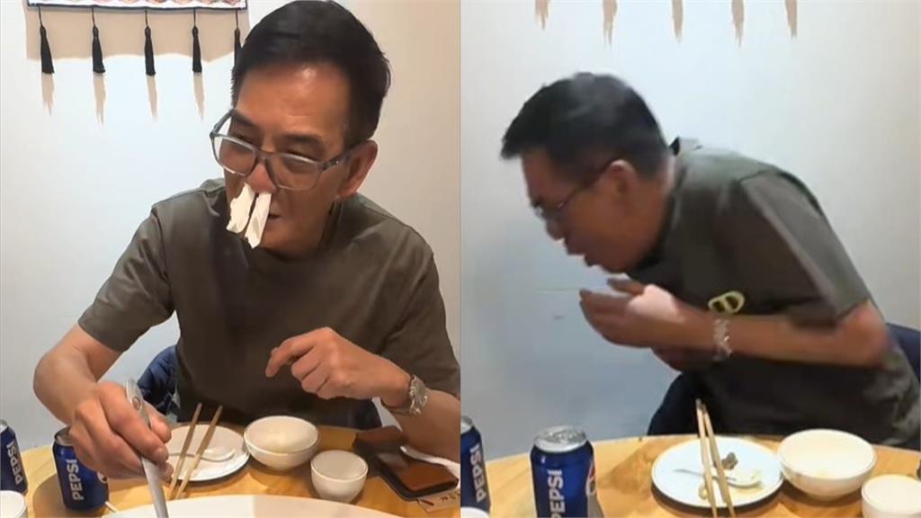 70歲港星飛中國嗑「牛癟火鍋」！乾嘔畫面曝光