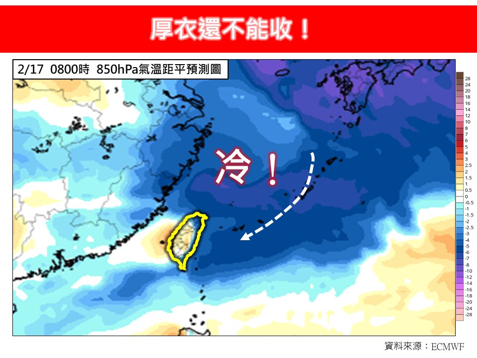 厚衣不能收！專家：2/16冷空氣再度南下  直逼「強烈大陸冷氣團」