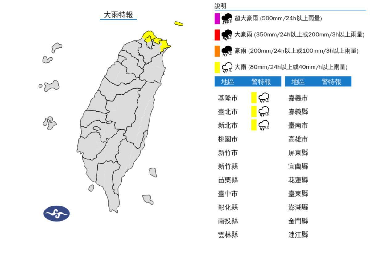 外出帶傘！雨還沒停 北北基3縣市大雨特報 