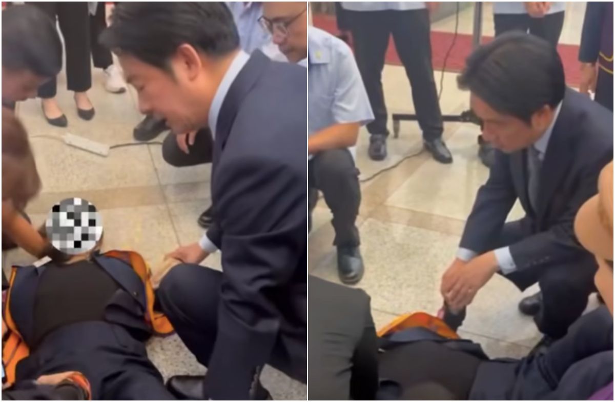 獅子會參訪成員突倒地　總統「秒變賴醫師」冷靜蹲地診斷's OG Image