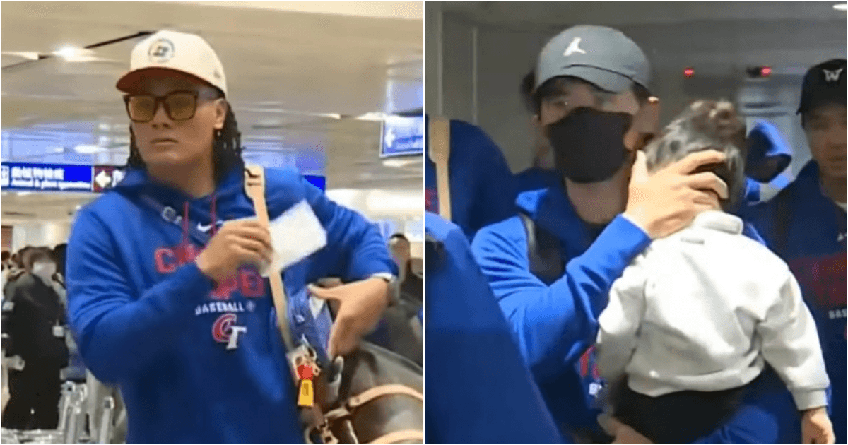 台灣英雄返國！陳傑憲化身奶爸抱娃　張育成機上睡死：超累的　