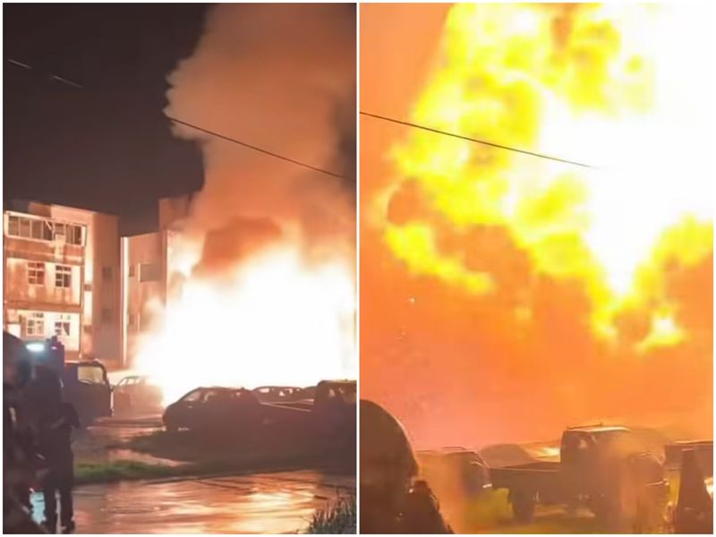 空地鋁鎂釀災！台南安南爆炸瞬間畫面曝　巨大聲響如砲彈轟炸