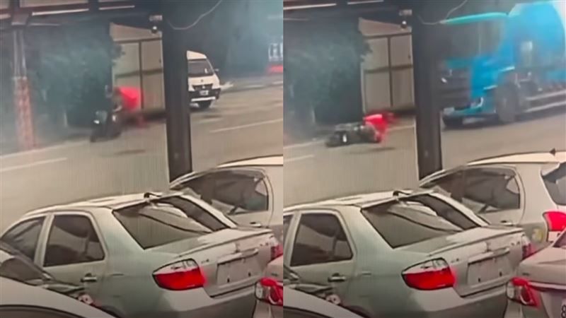 慎入片／外送員遭輾身體斷2截慘死！關鍵視角曝光　自摔前突減速「疑比1手勢」掀全網討論's OG Image